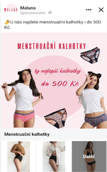 Menstruační kalhotky do 500 korun