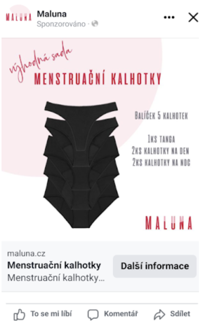 Výhodná sada menstruačních kalhotek
