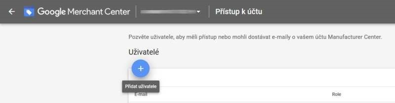 Přidat uživatele google merchant center