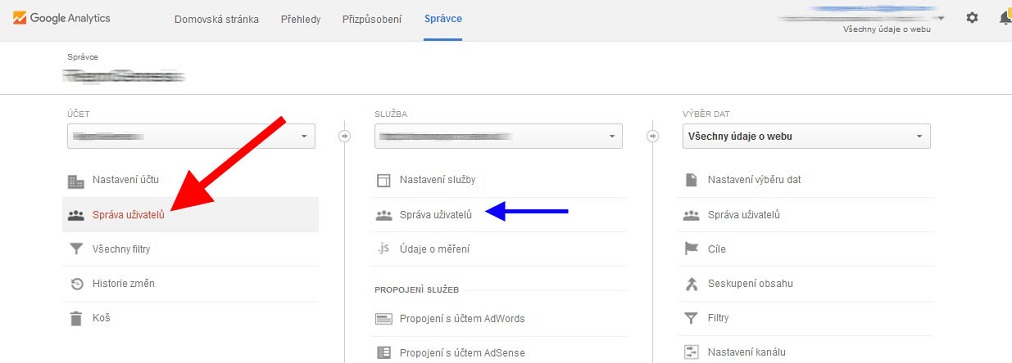 Správa uživatelů