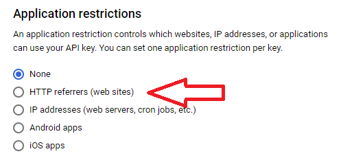 Omezení API klíče